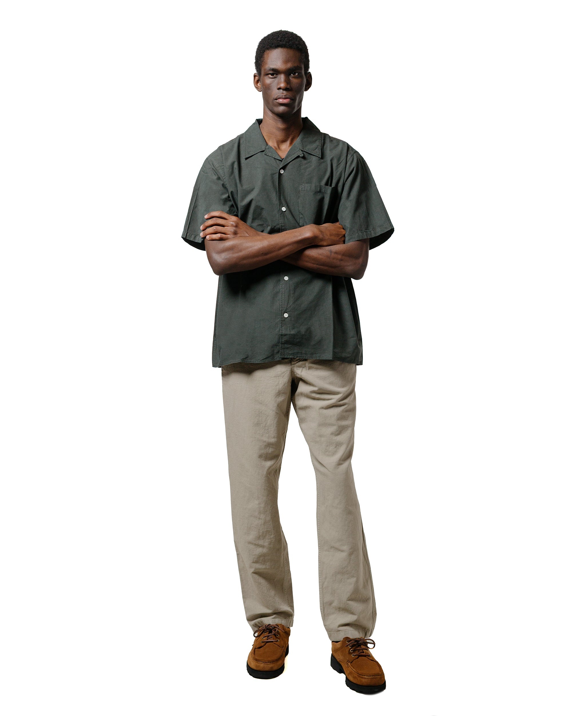 Carsten Cotton Tencel Shirt Black Olive - 4