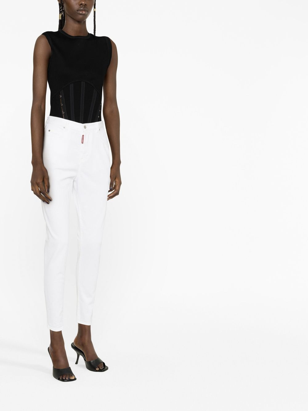 high-waisted denim jeans - 2