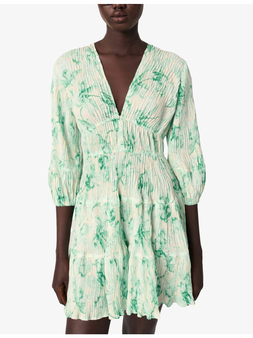Graphic-Print V-Neck Woven Mini Dress - 5