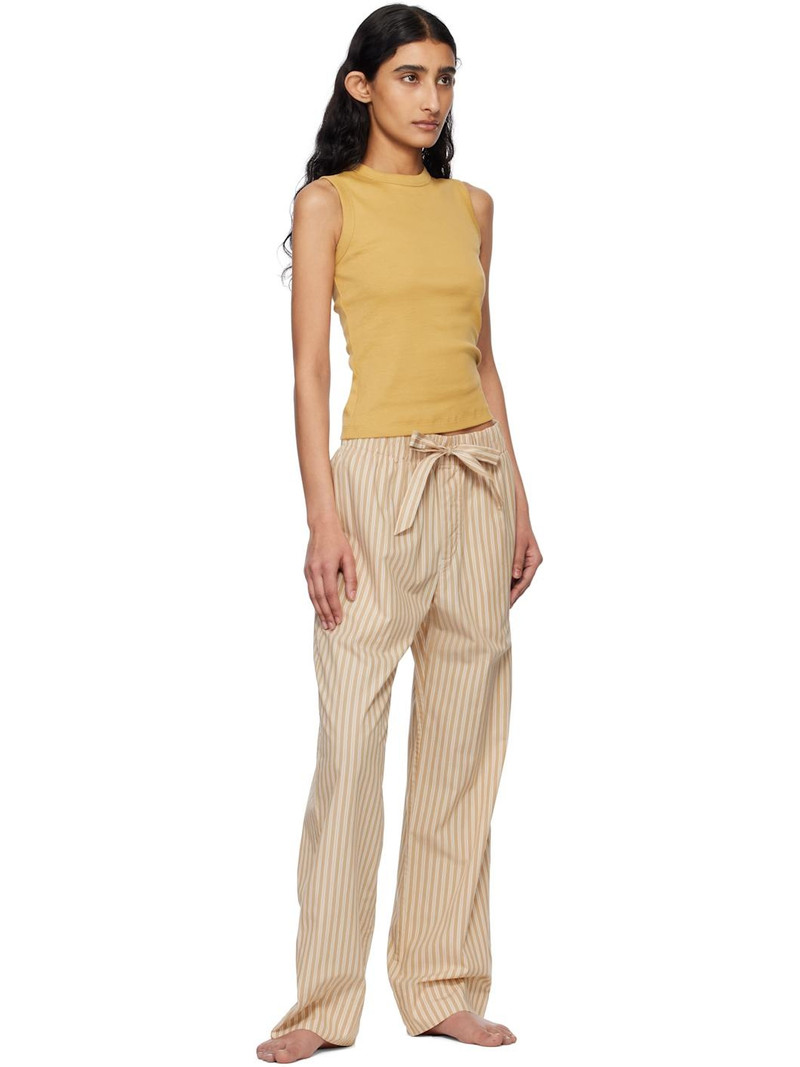 TEKLA Tan & Beige Poplin Pyjama Pants outlook