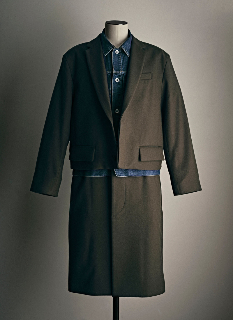 Wool Flannel x Denim Coat 1