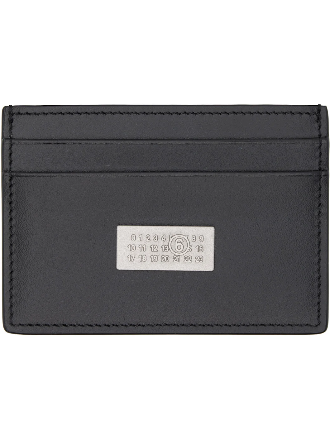 Black Numeric Leather Card Holder - 1