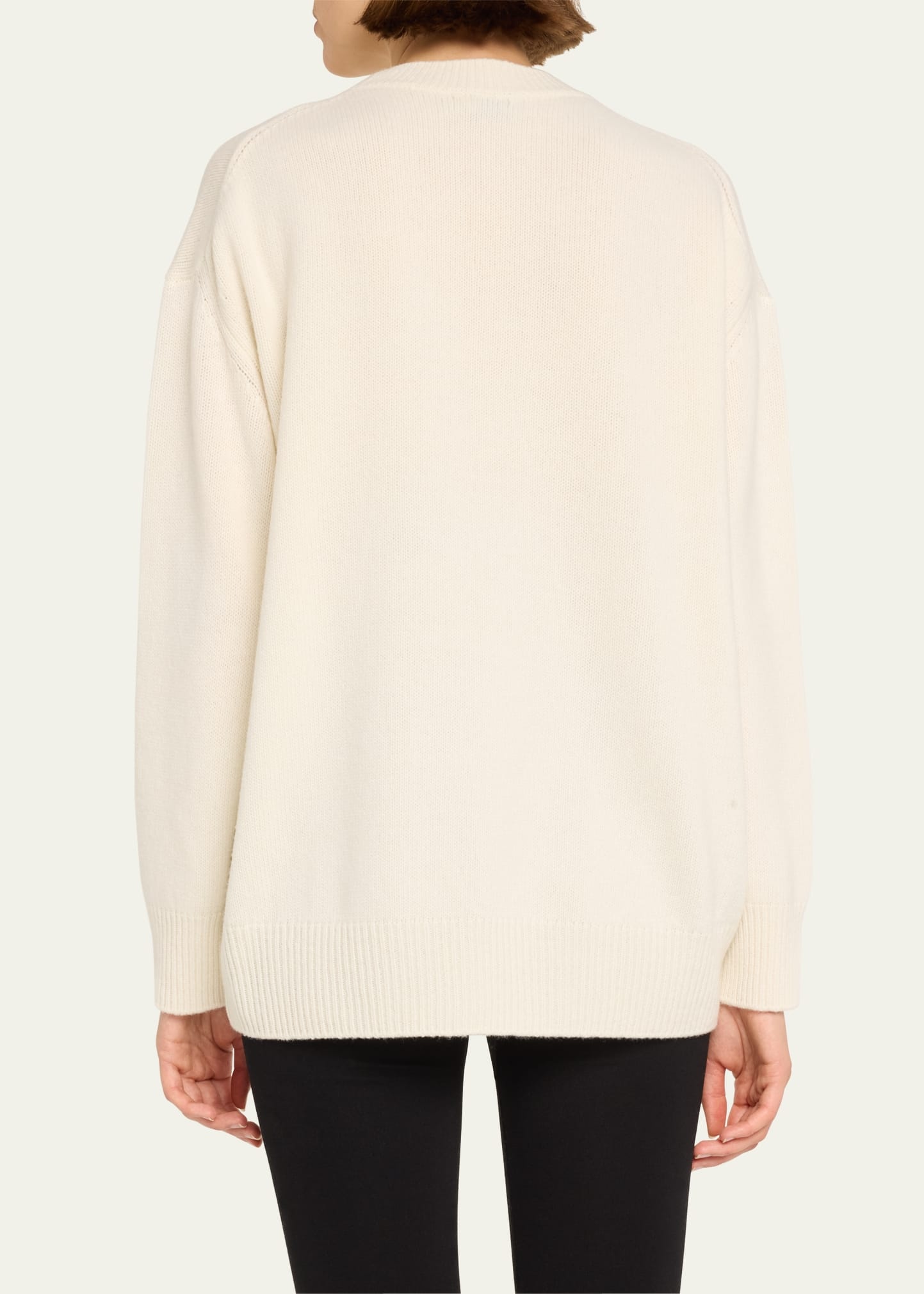 Wool Cashmere Embroidered Logo Sweater - 3