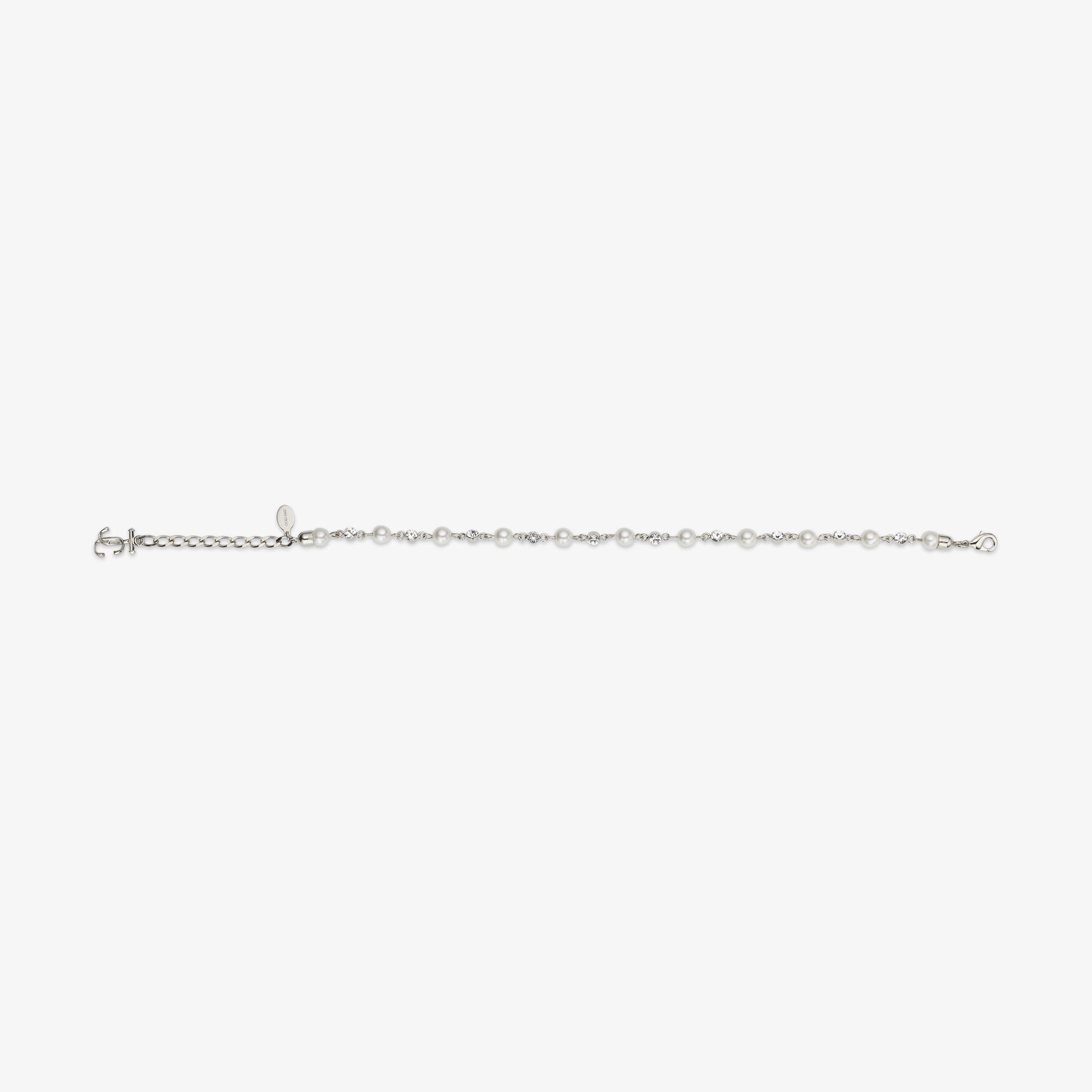 Pearl Crystal Anklet
Silver-Finish Metal Anklet with Pearl, Crystal and JC Monogram Charms - 3