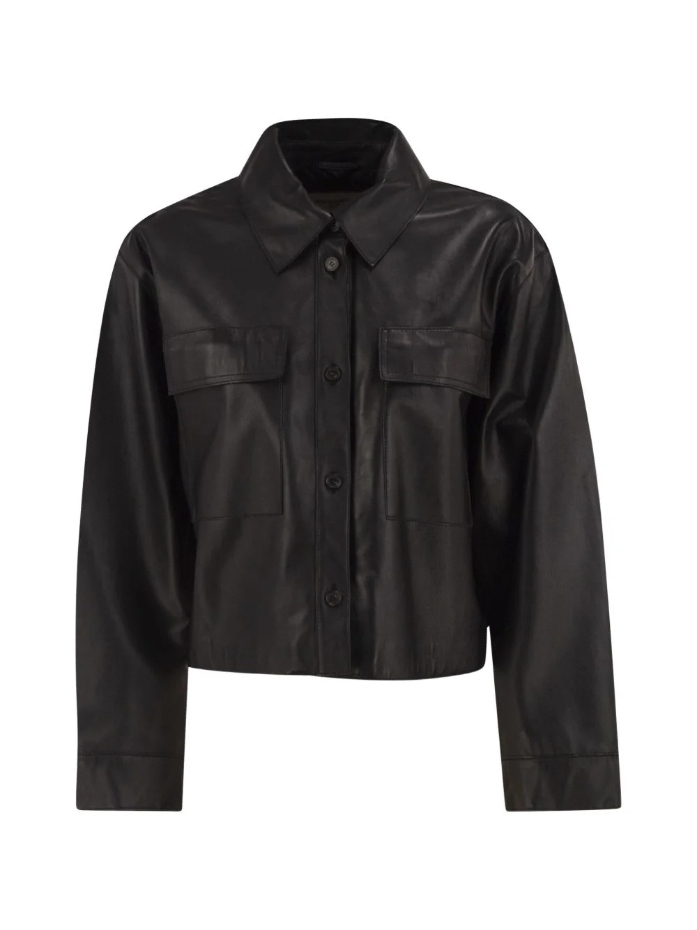 cropped lamb leather jacket - 1
