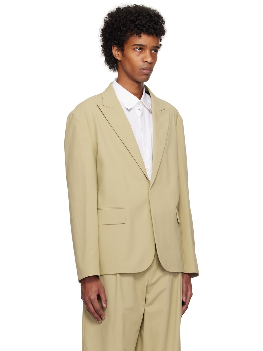 Beige Modern-Fit Blazer - 2