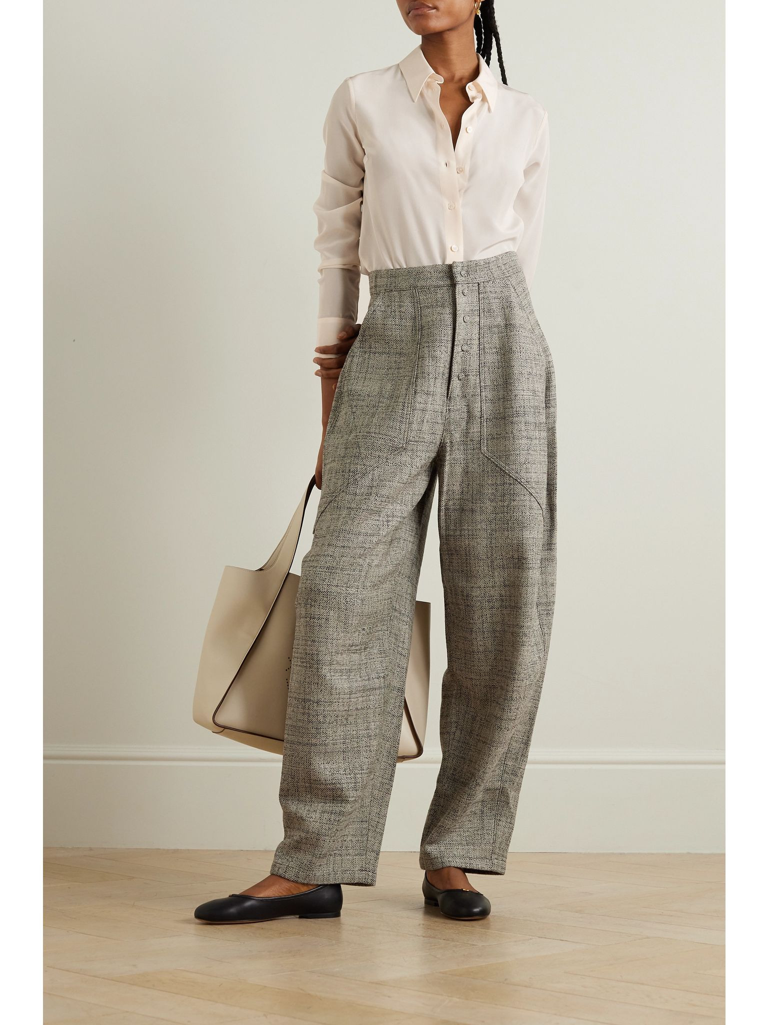 Silk crepe de chine shirt Neutral - 2