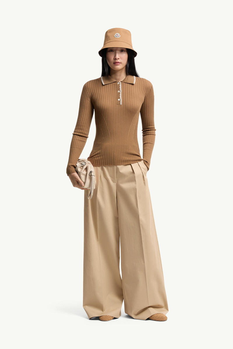 Moncler Wool Long Sleeve Polo Shirt outlook