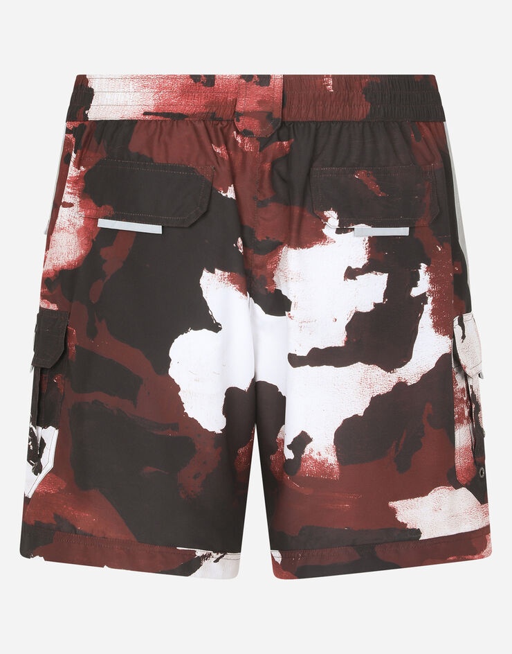 Mid-length swim trunks with camouflage print - 3