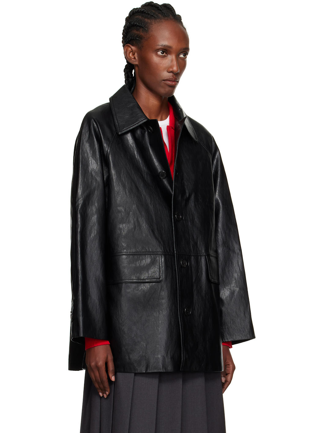 Black Lily Faux-Leather Half Jacket - 2