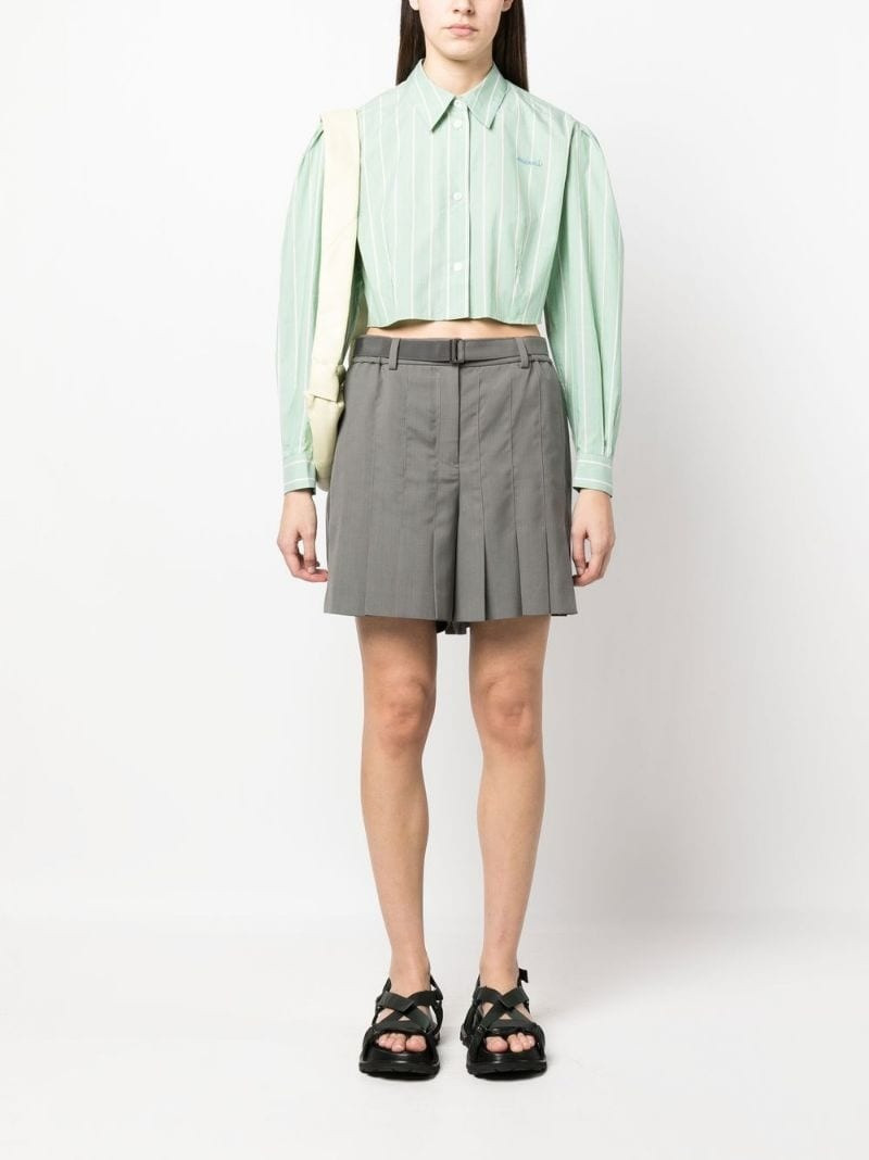 Marni stripe-pattern cropped shirt outlook