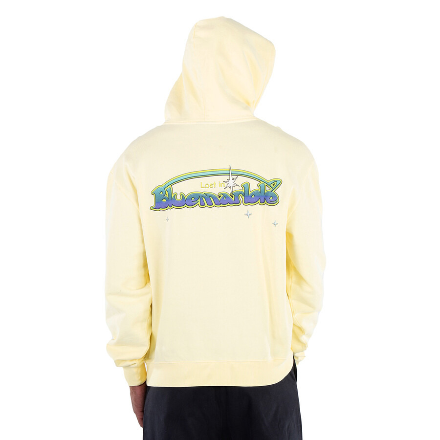 Bluemarble Men's Tender Yellow "Lost In" Print Hoodie - 5