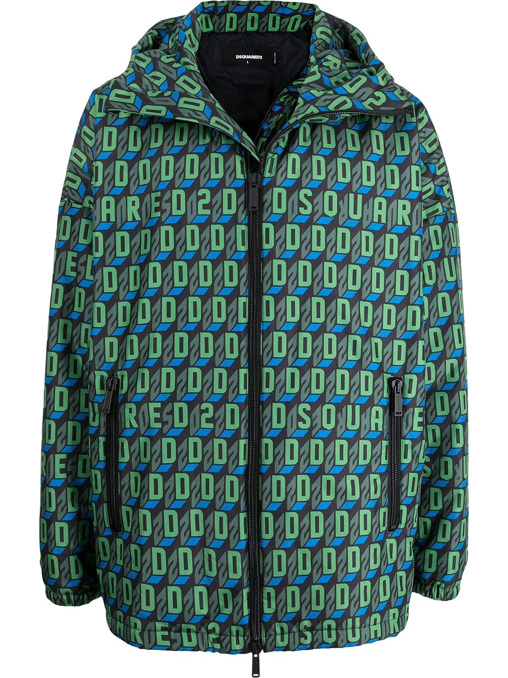 monogram-print sports jacket - 1