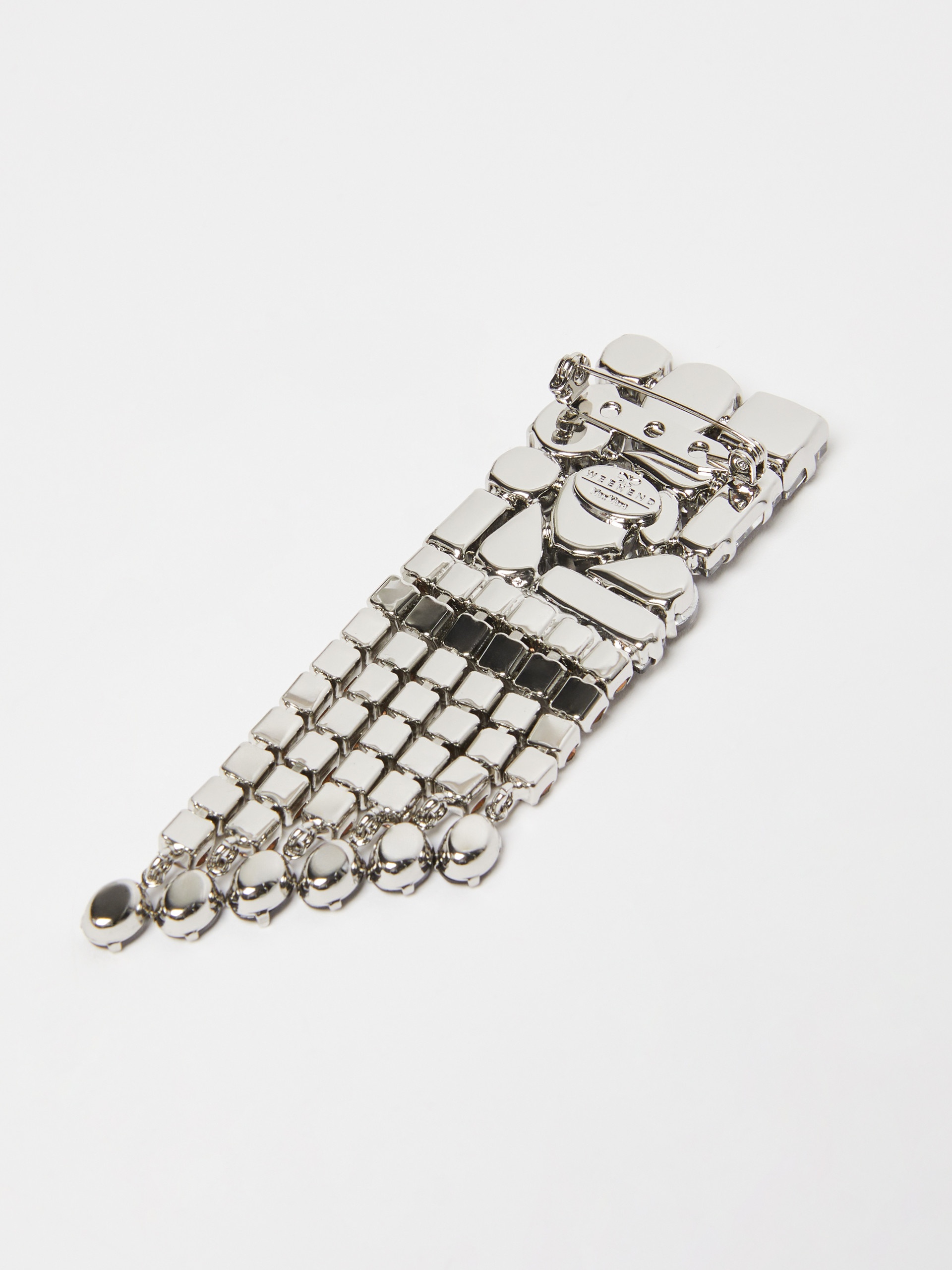 GAMBERO Metal and rhinestone brooch - 2
