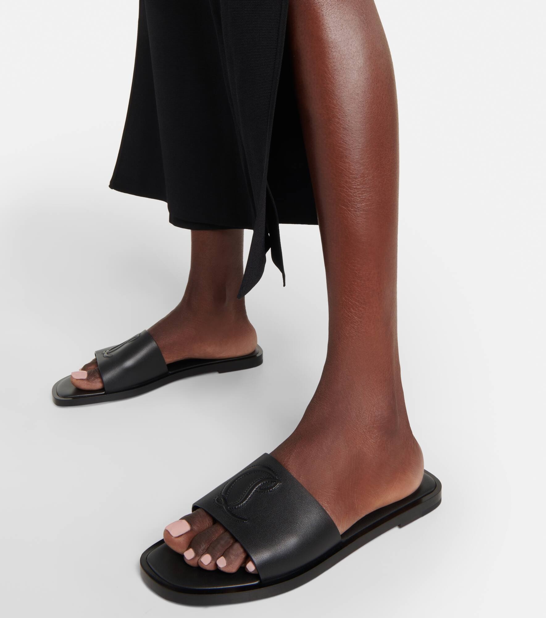 CL Mule embossed leather sandals - 4