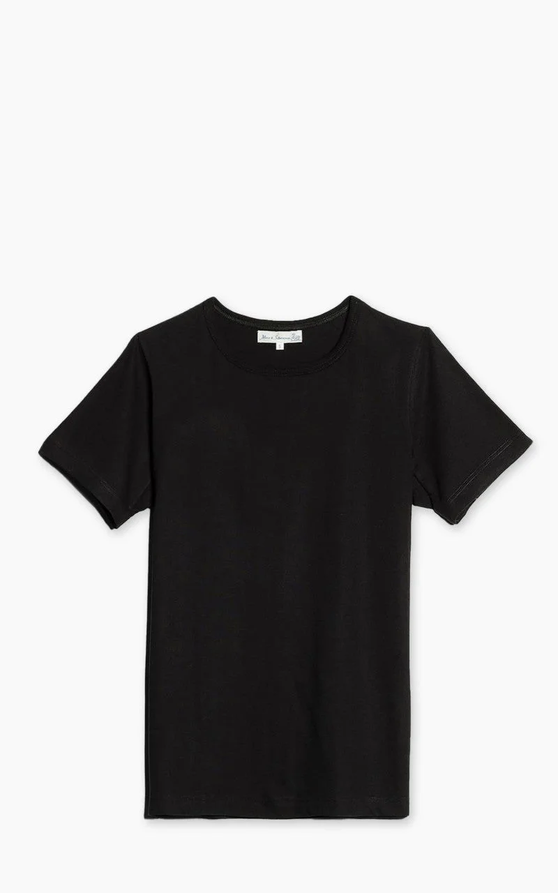 MERZ B. SCHWANEN 1950S CREW NECK TEE BLACK - 1