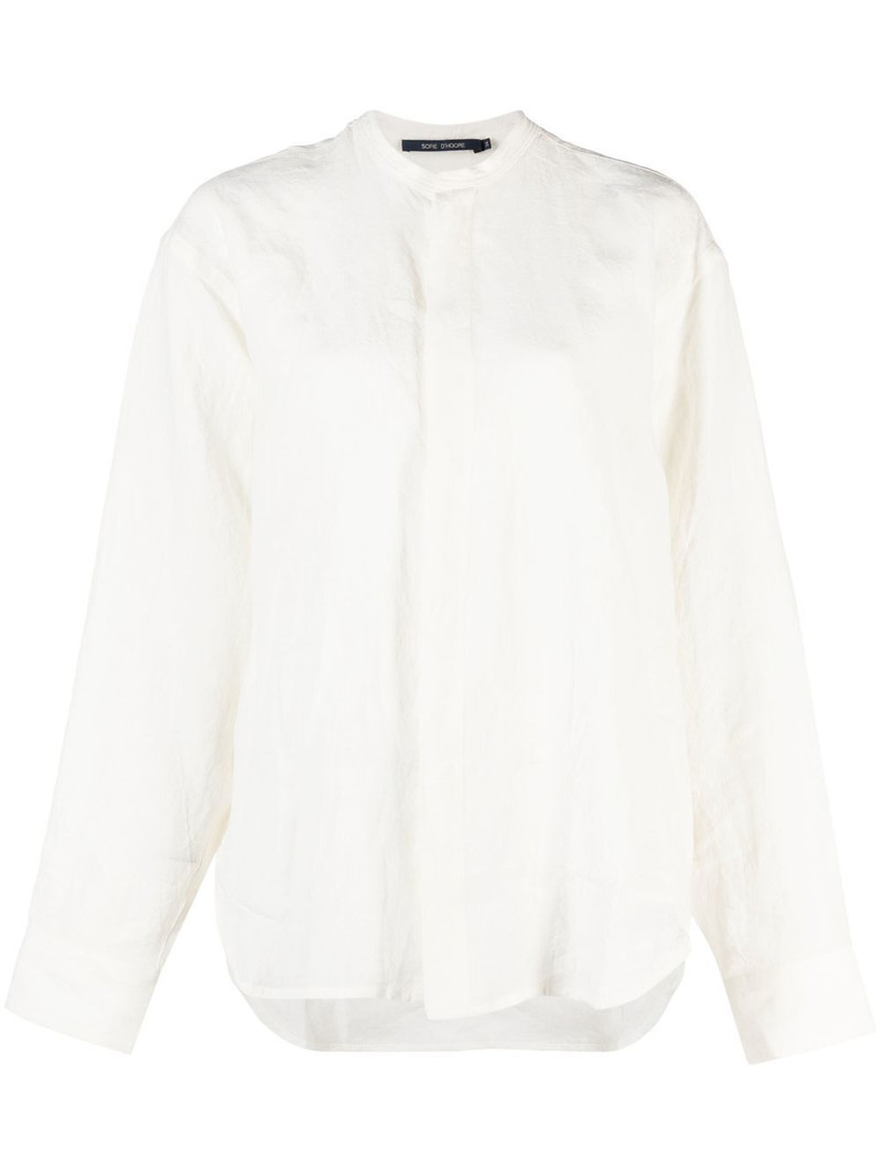 collarless linen shirt 1