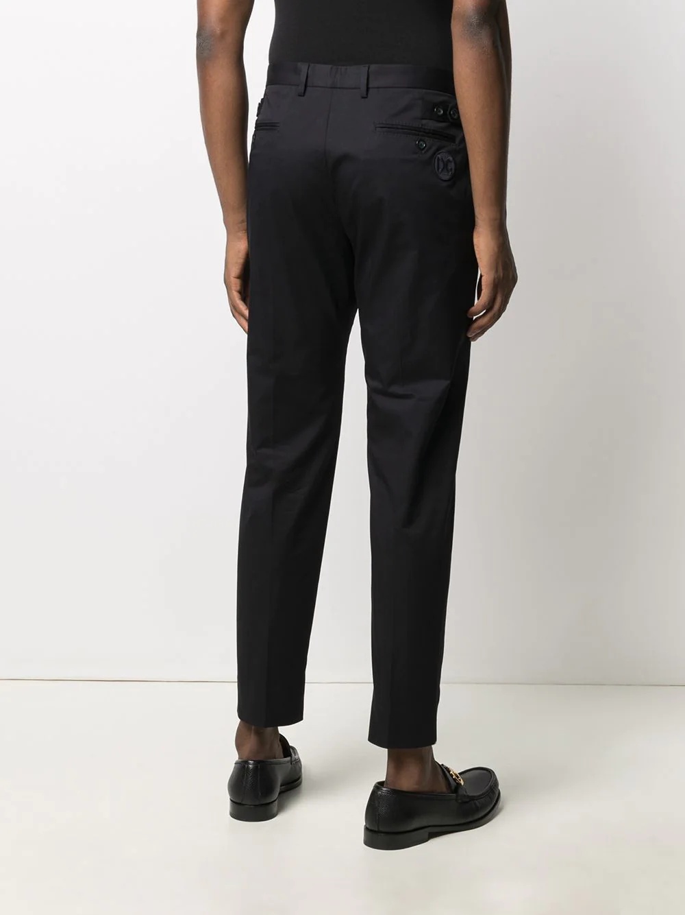 logo patch tailored trousers - 4