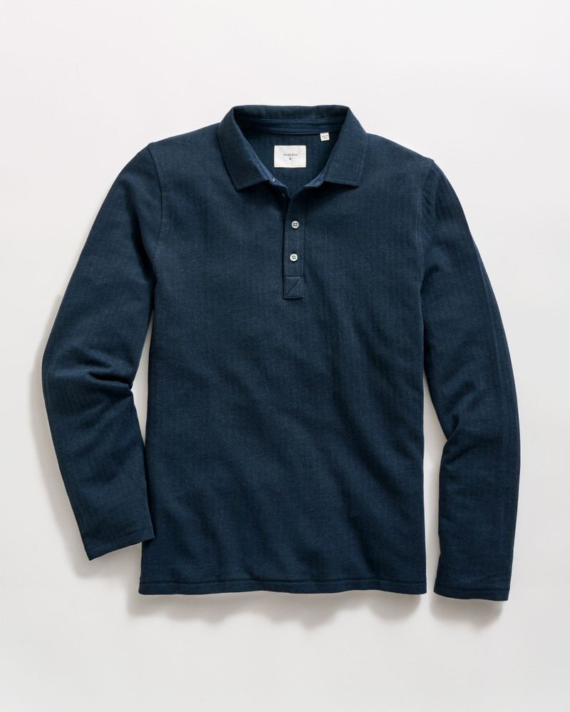 Long Sleeve Herringbone Polo 1