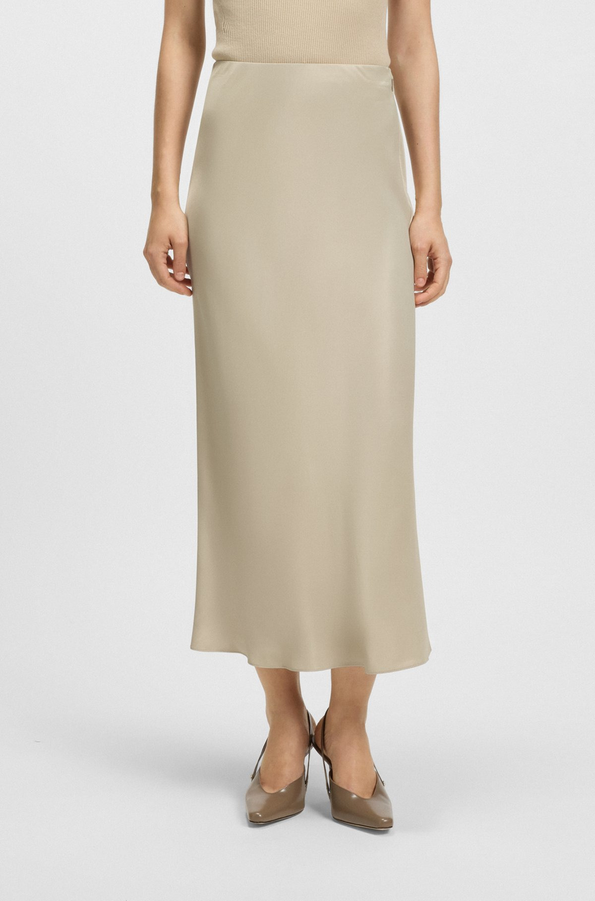REGULAR-FIT MAXI SKIRT IN SATIN - 2