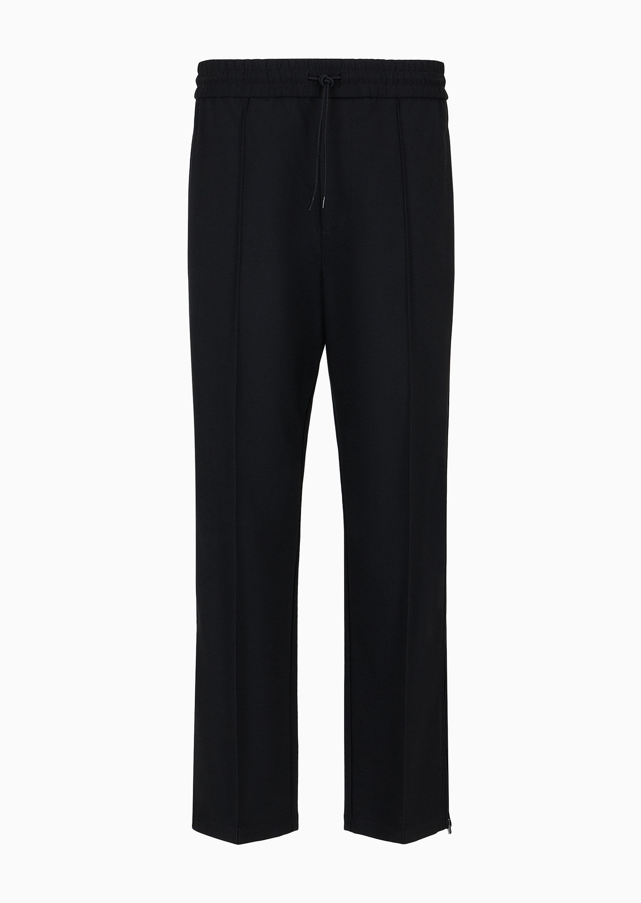 Wool-blend drawstring trousers with veining - 1