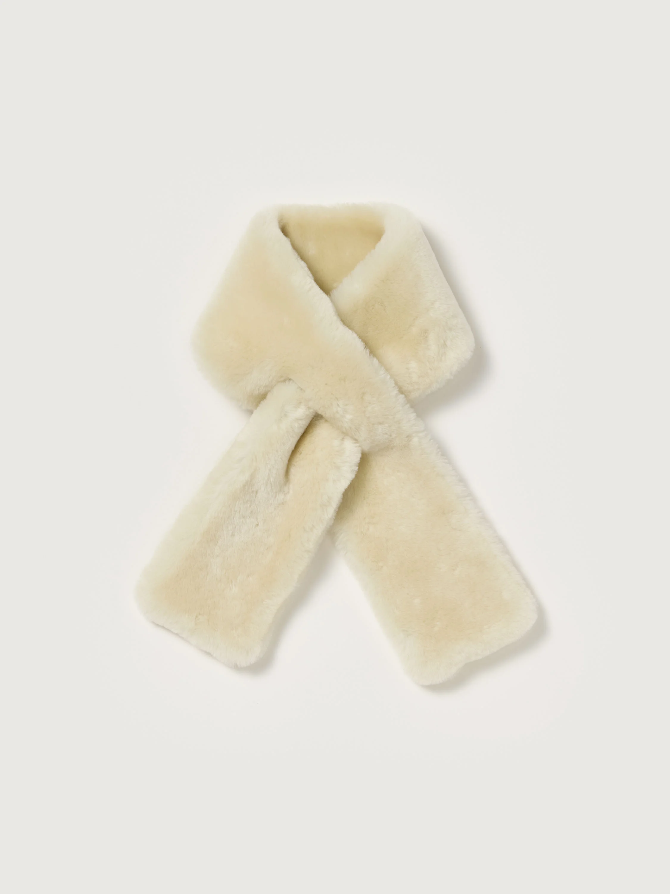 STRAIGHT MERINO MOUTON FUR STOLE - 1