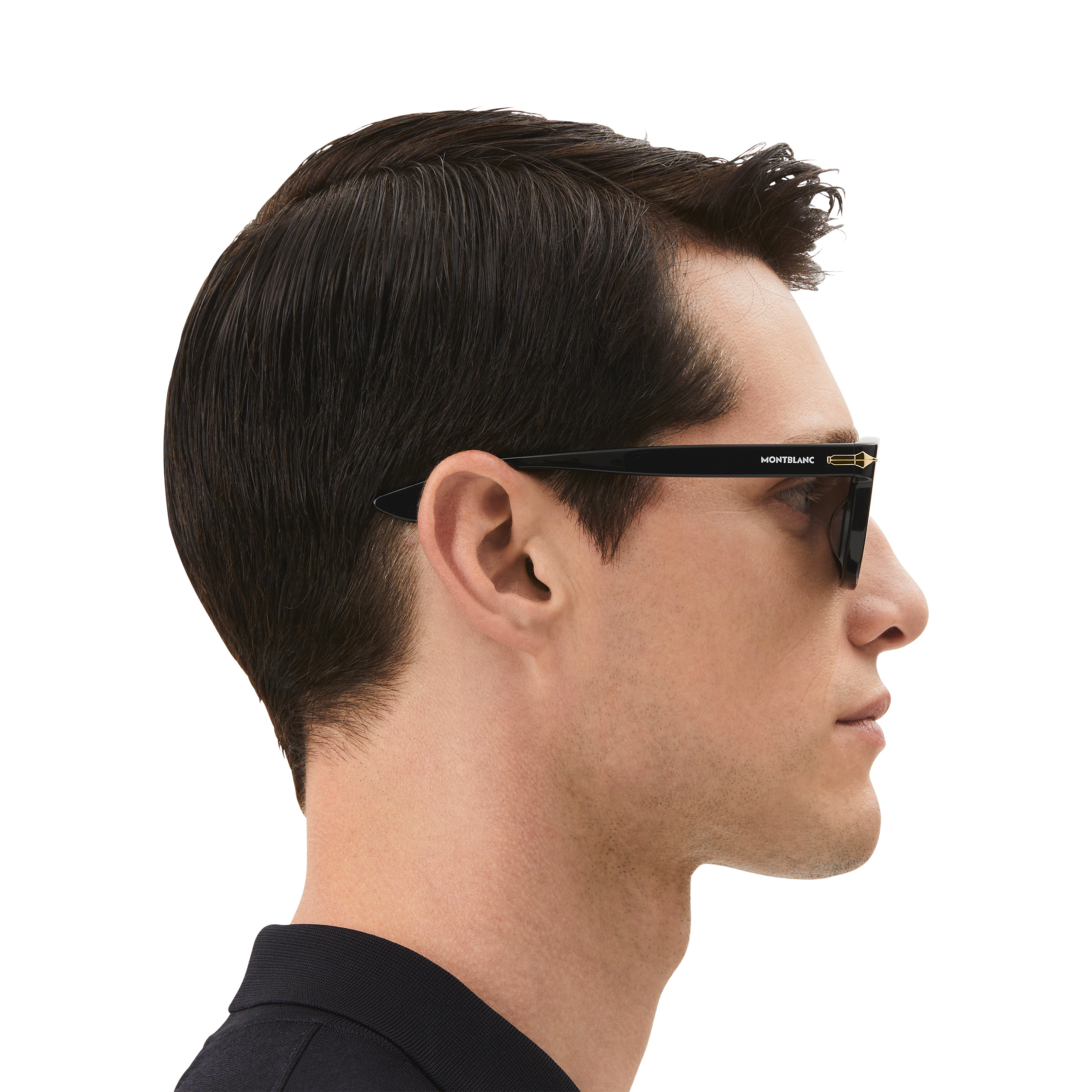 Squared Sunglasses with Black Colored Acetate Frame (S) - 7