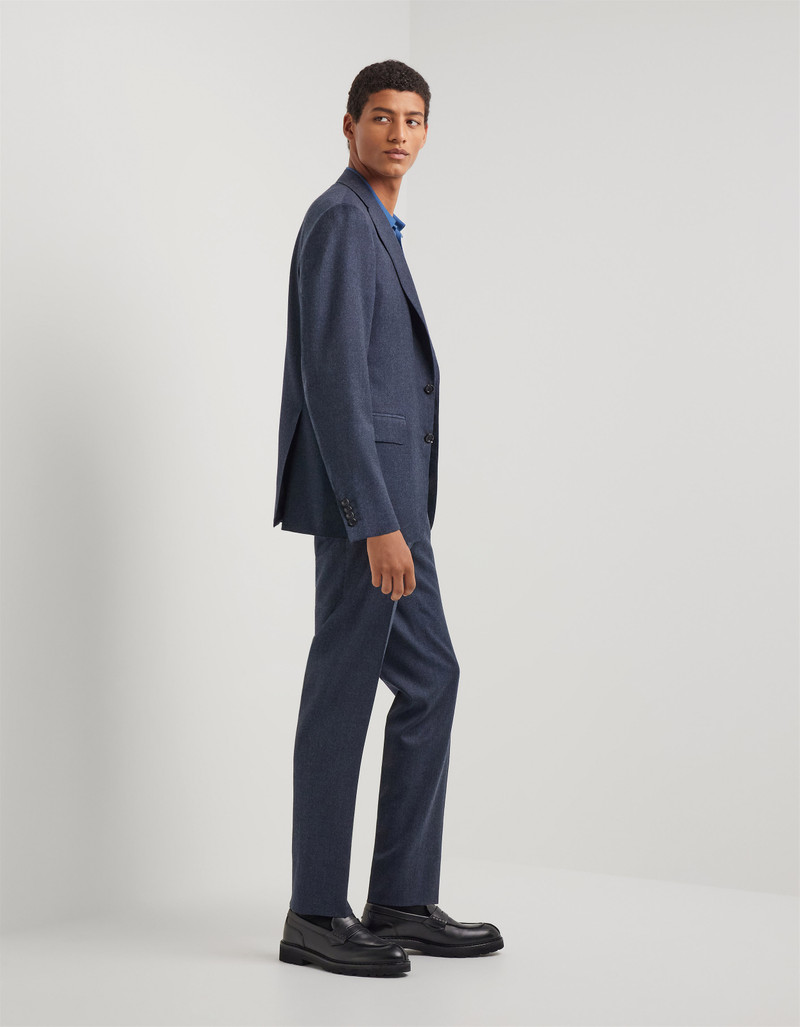 LIGHT BLUE DENIM-EFFECT WOOL REGULAR-FIT SUIT 129