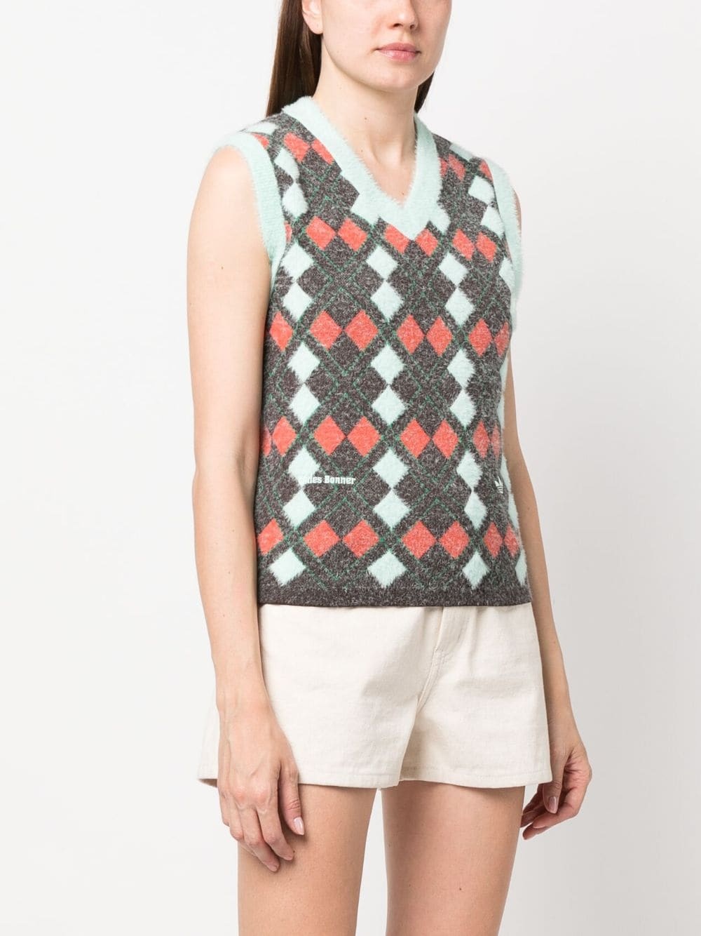 x Wales Bonner argyle knitted vest - 3