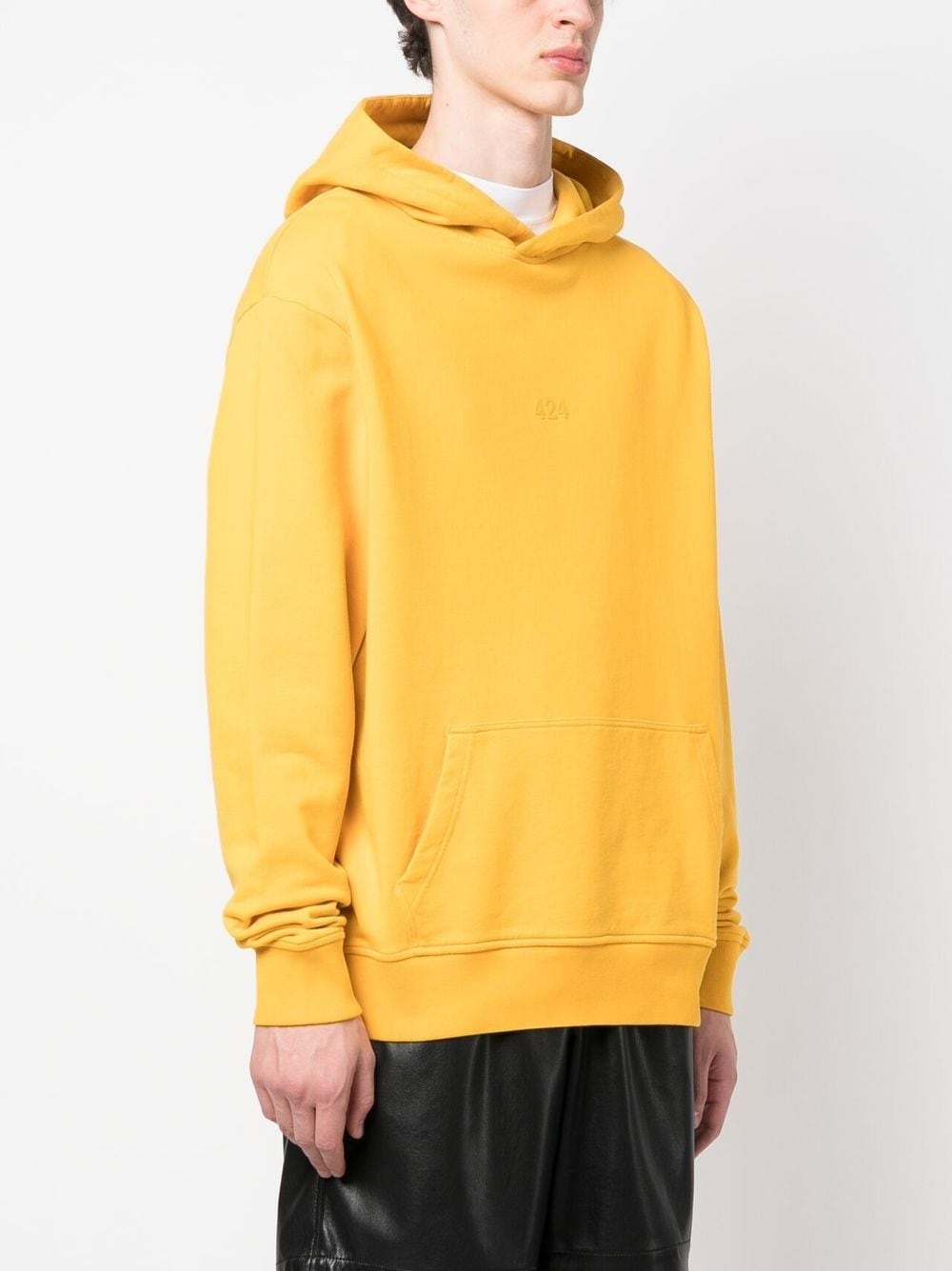 debossed-logo cotton hoodie - 3