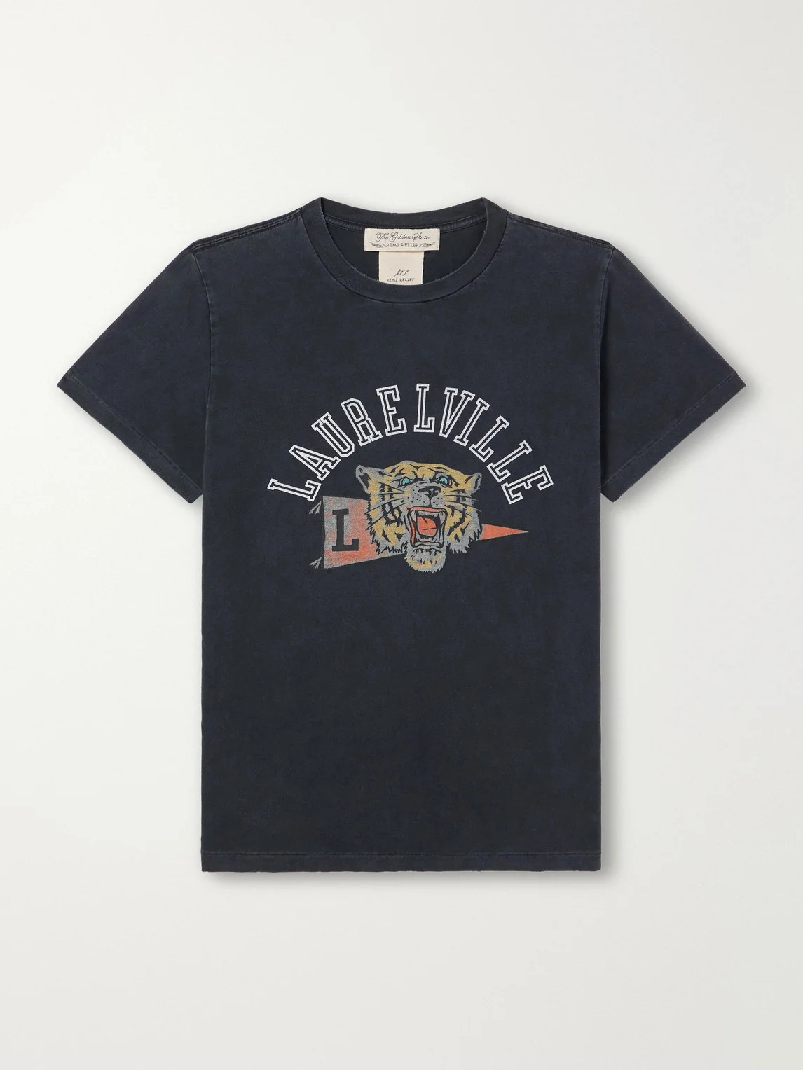 Laurel Ville Distressed Printed Cotton-Jersey T-Shirt - 1