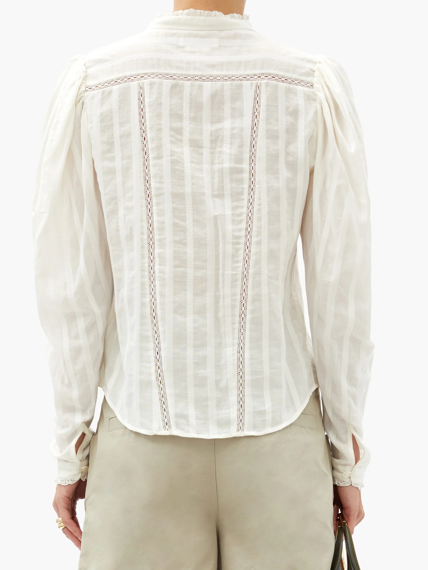 Reafi lace-trimmed cotton-gauze blouse - 5