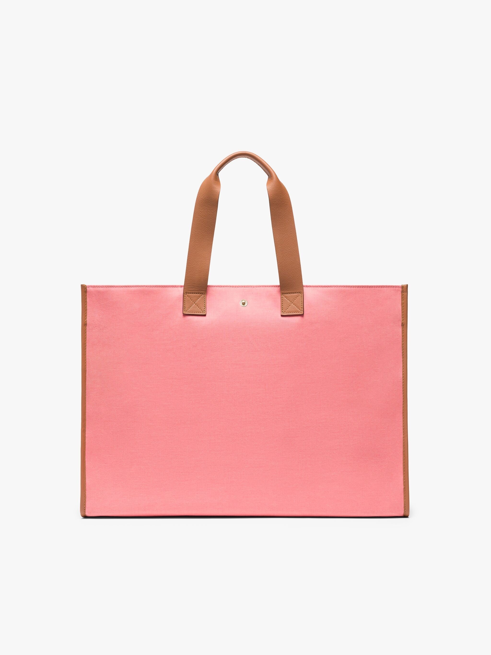 L/UNIFORM NATURAL & PINK BONDED COTTON FOLDABLE BAG - 2