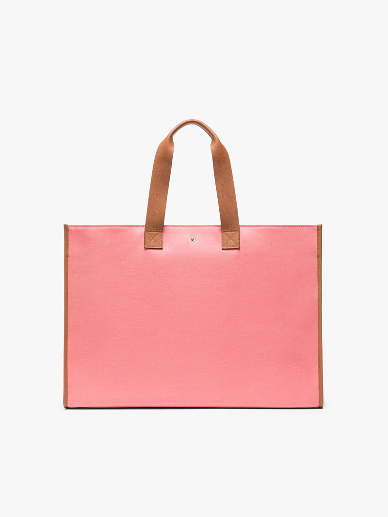 L/UNIFORM NATURAL & PINK BONDED COTTON FOLDABLE BAG 2