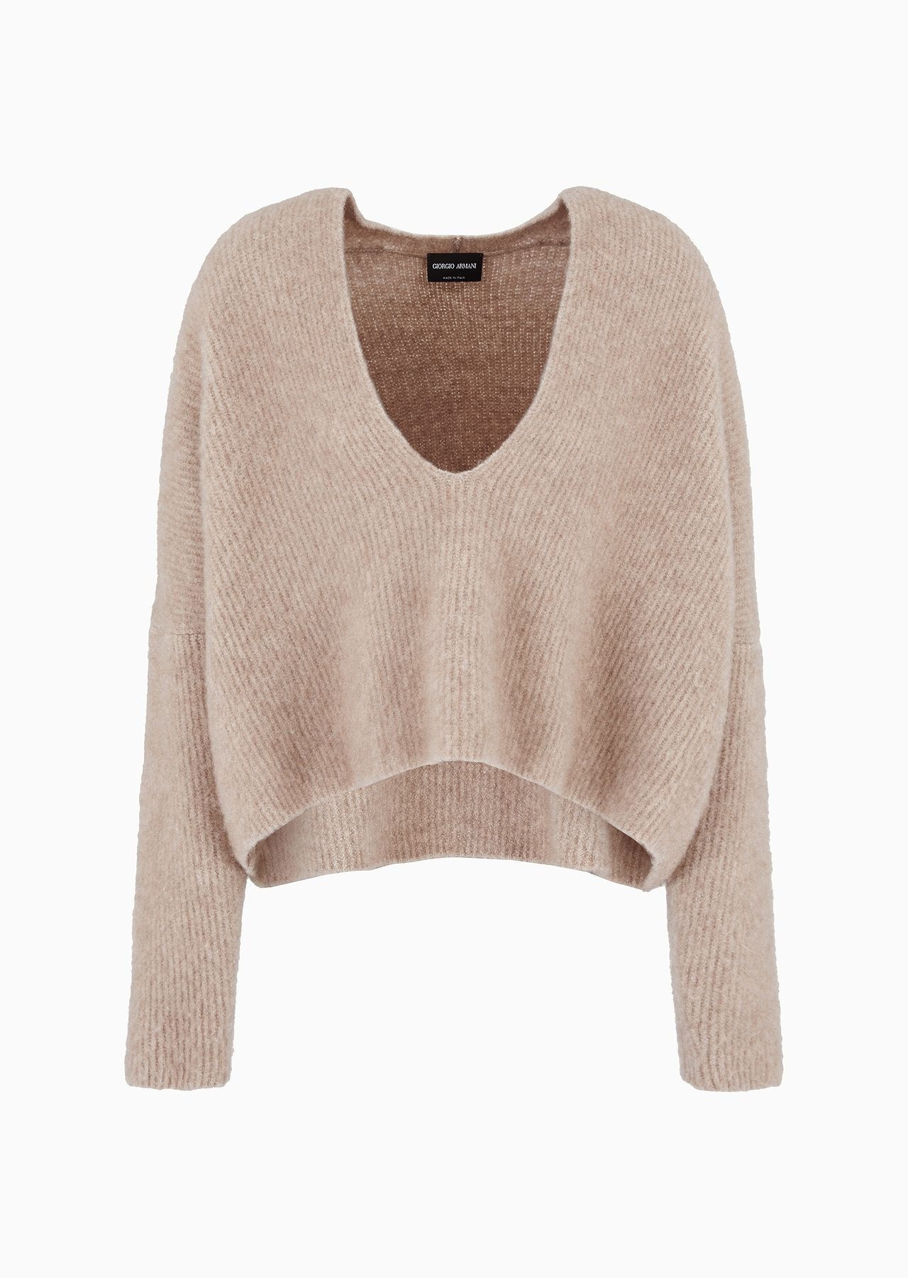 Stretch cashmere and silk wide-neck jumper - 1