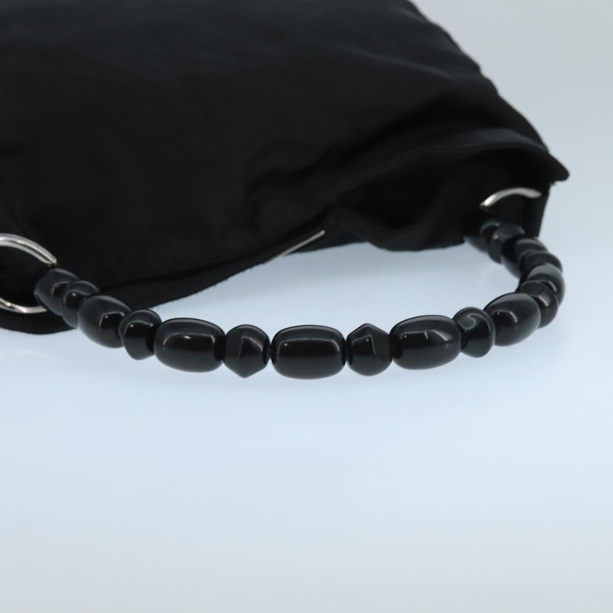 DIOR Maris Pearl Hand Bag Leather Black Silver - 7