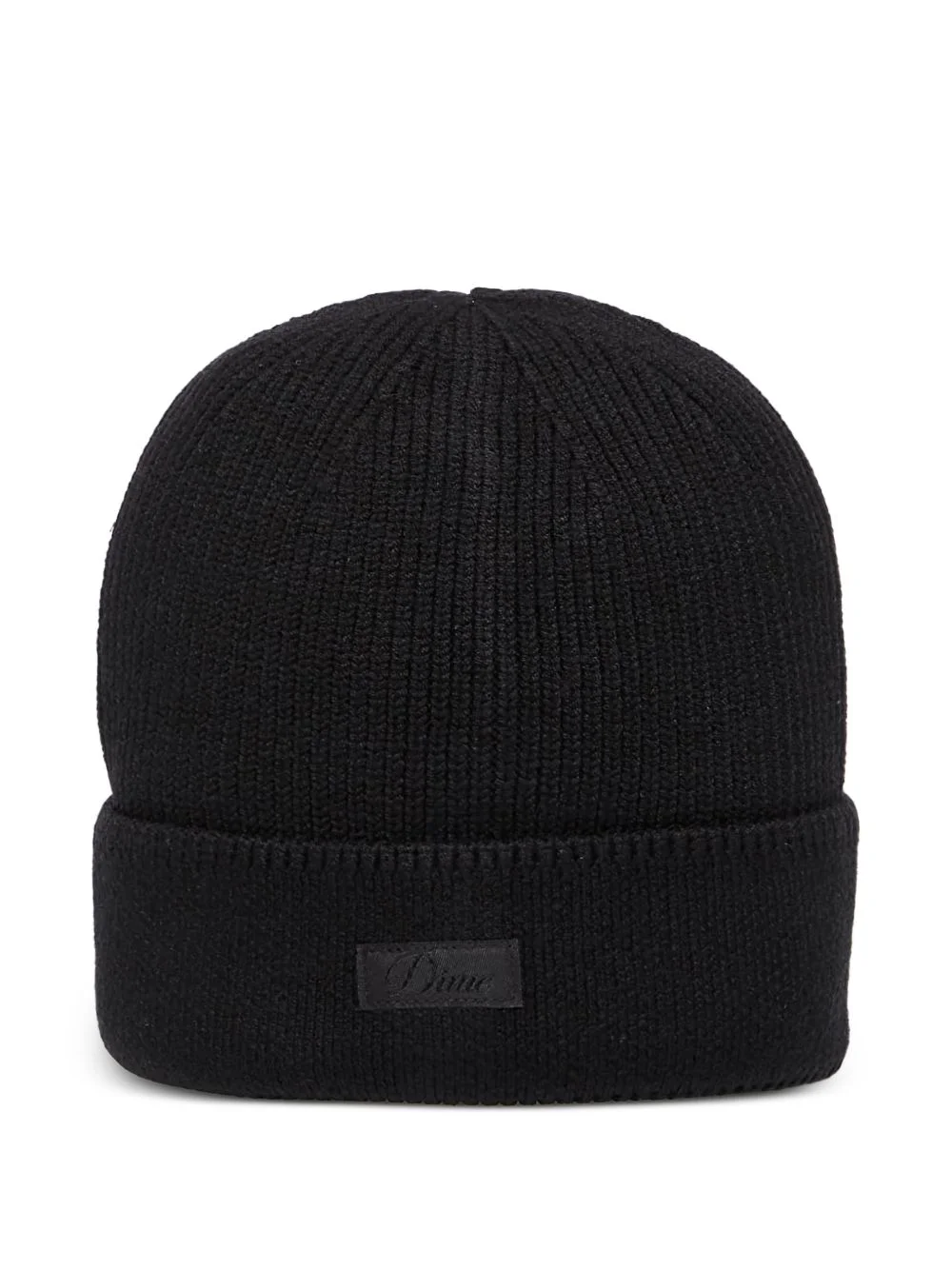 cursive rib beanie hat - 1