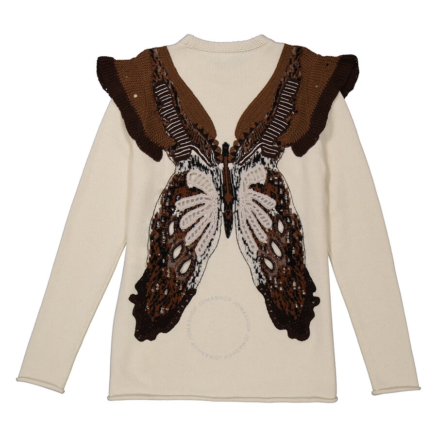Chloe Knit Sweater With Crochet Butterfly Intarsia - 5