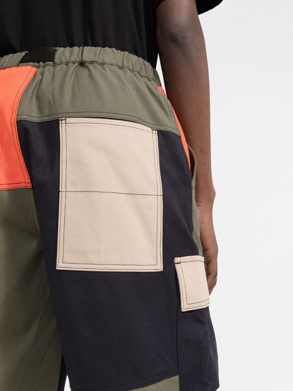 colour-block cargo shorts - 5