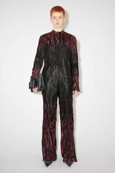 Acne Studios Creased leather jumpsuit - Black/red outlook