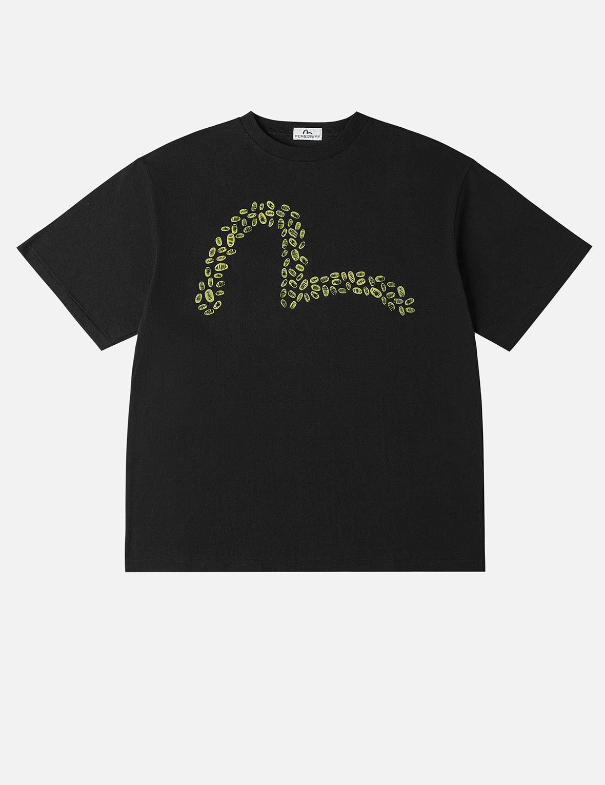 EVISU X F-LAGSTUF-F Shuga and Koban Coin Seagull Print Regular Fit T-shirt - Black - 2