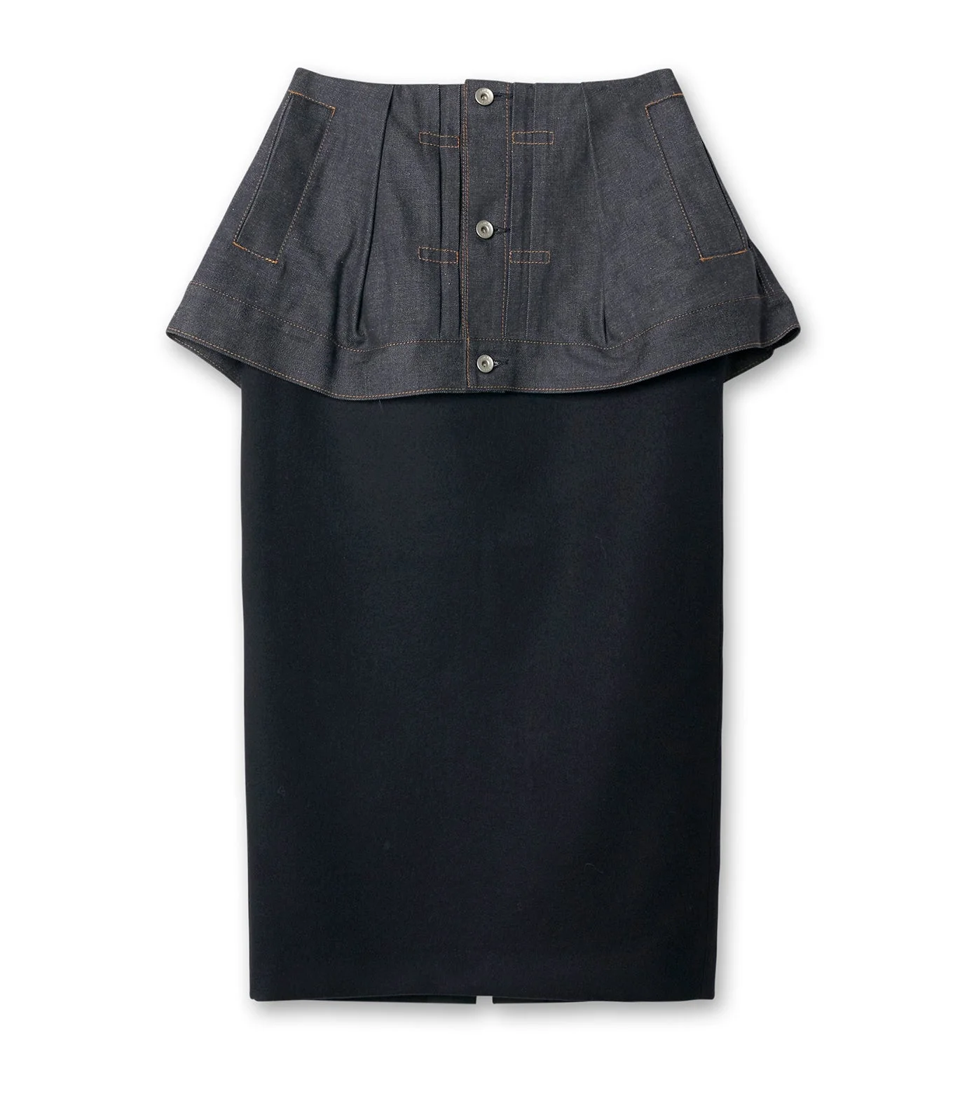 Denim x Melton Skirt - 1