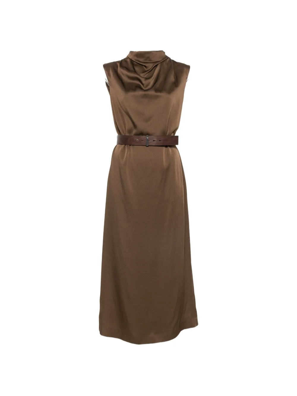 belted sleeveless midi dress - 1