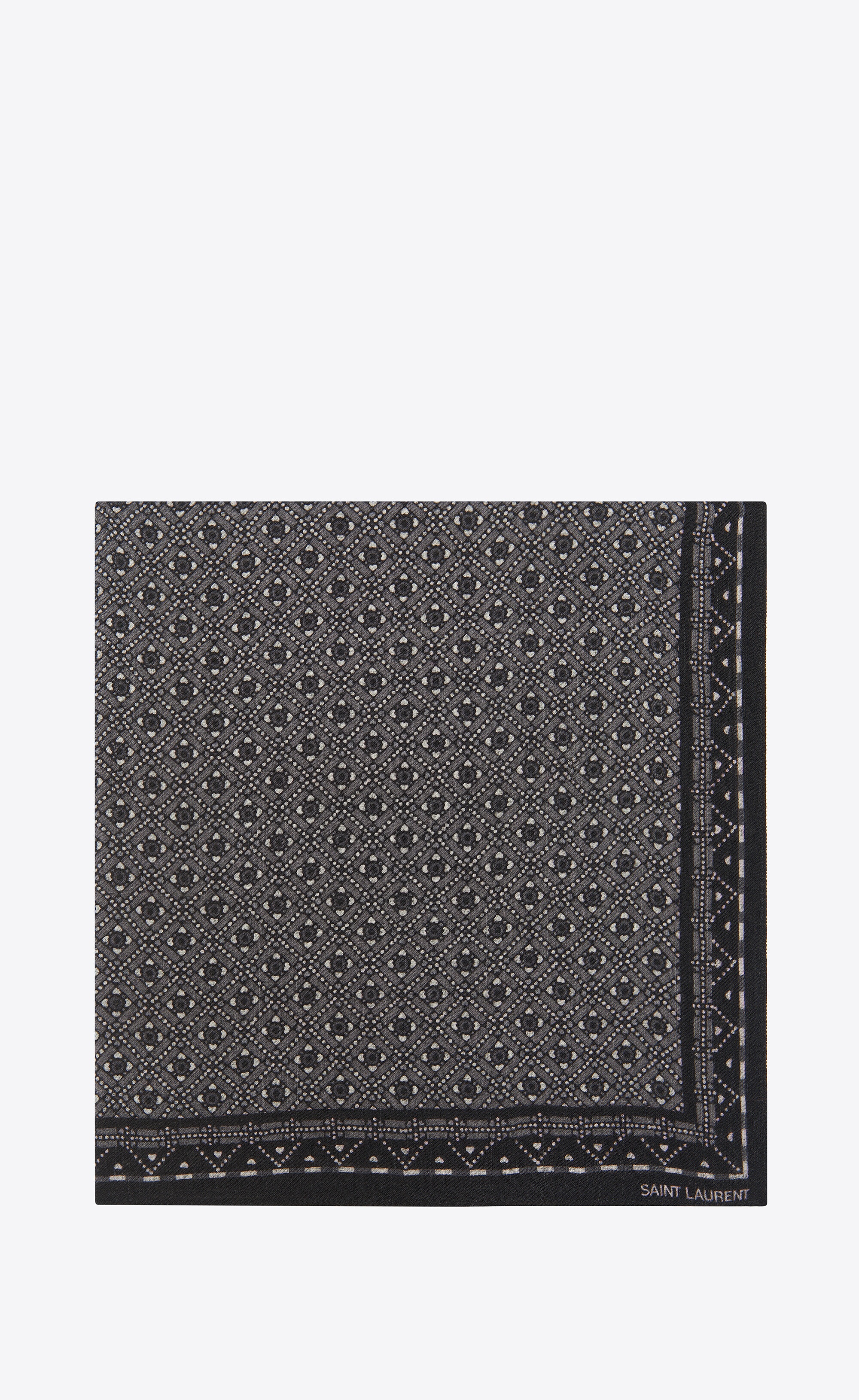 bandana in diamond-heart wool twill - 1