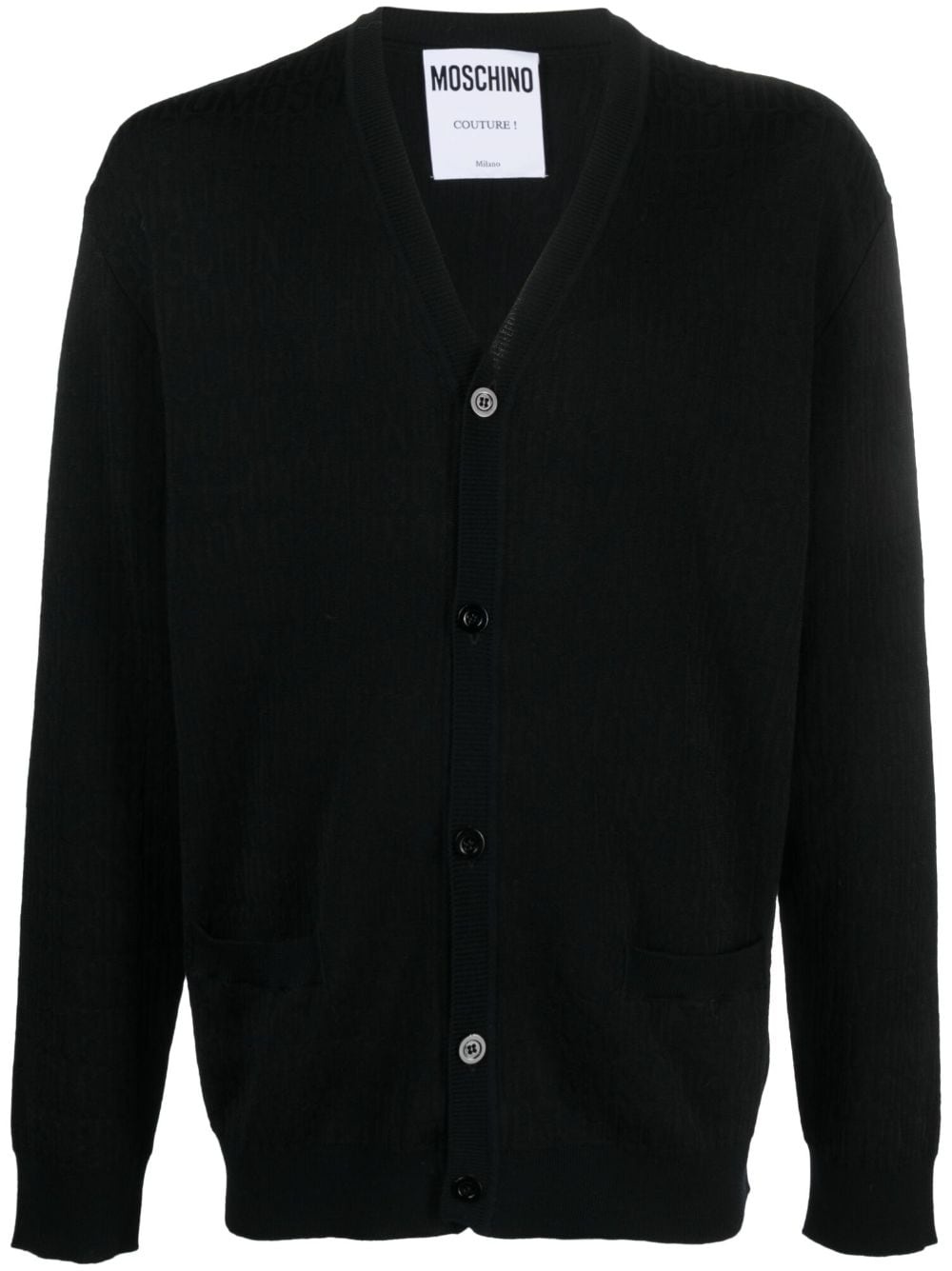 button-up virgin wool cardigan - 1