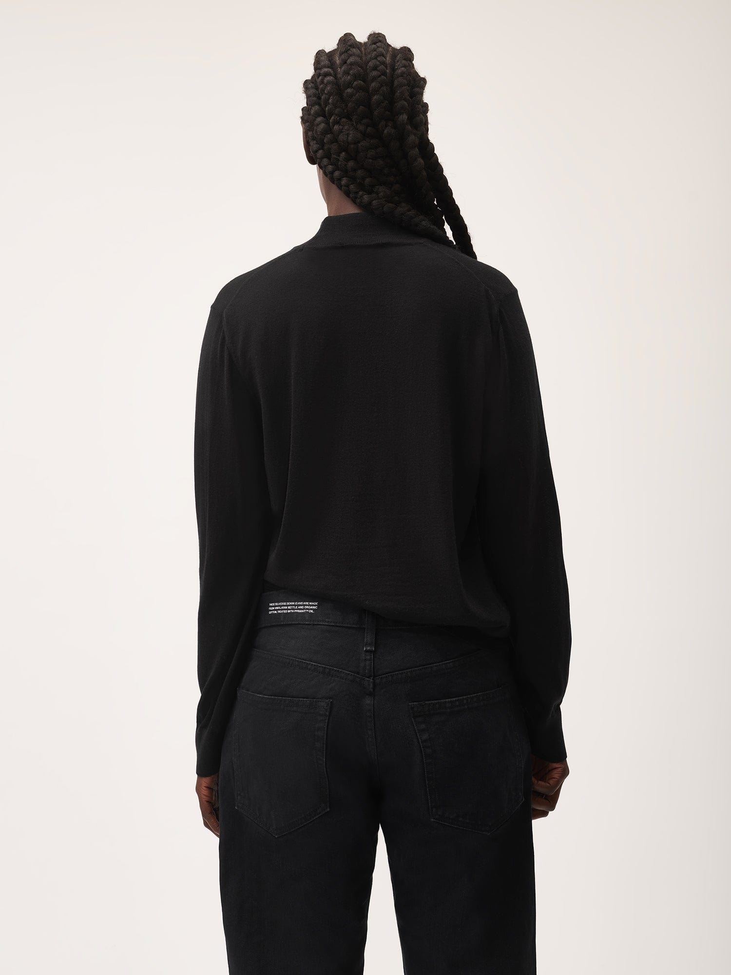 Women’s Regenerative Merino Wool Turtleneck Sweater - Black - 3