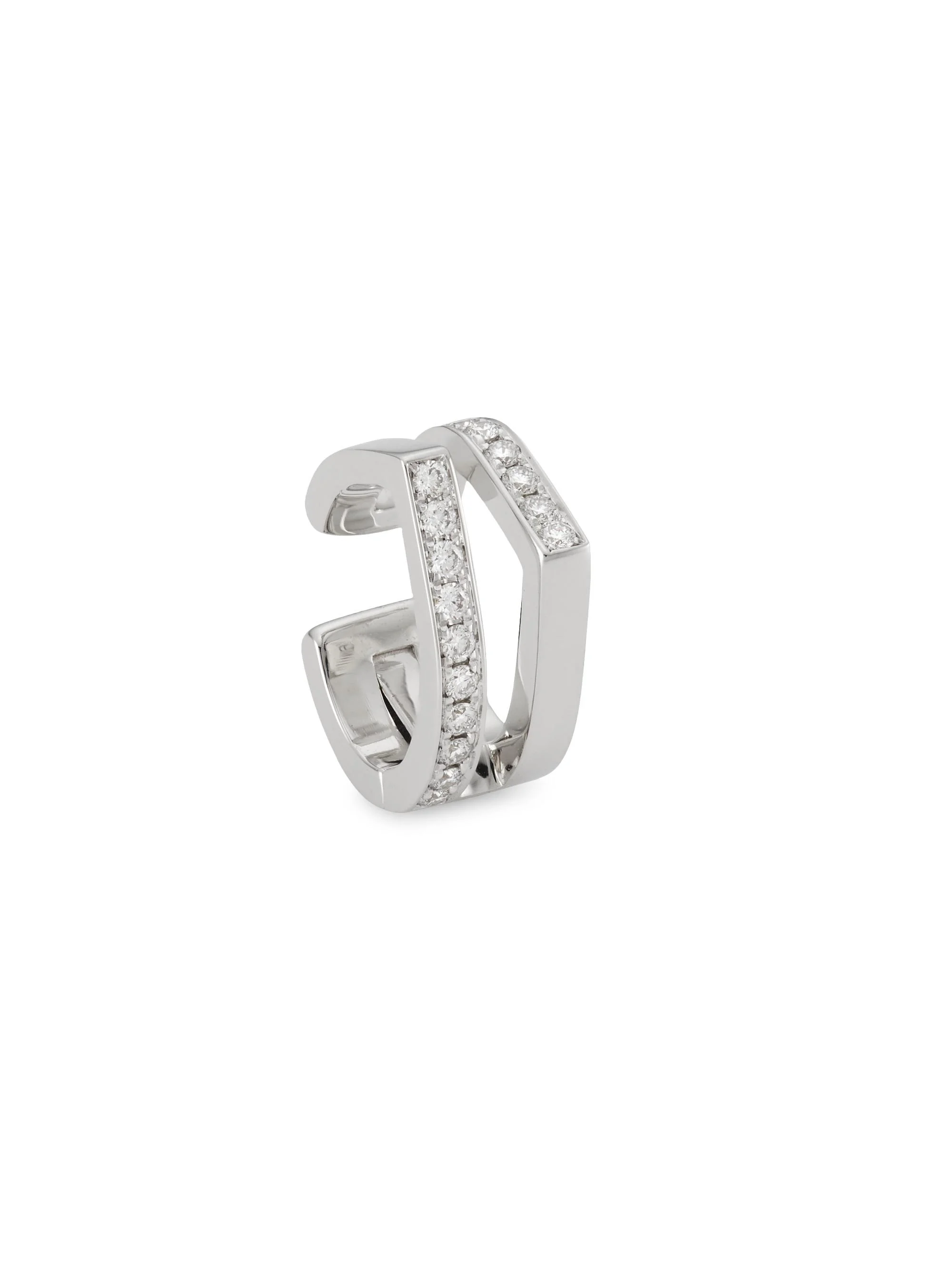 Women's Antifer 18K White Gold & Diamond Single Ear Cuff - Silver - 1