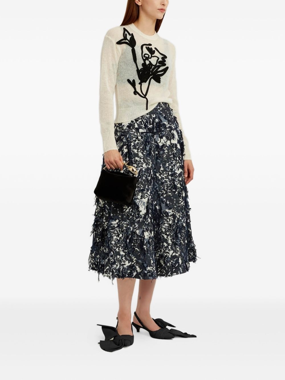 floral-motif crew-neck sweater - 4