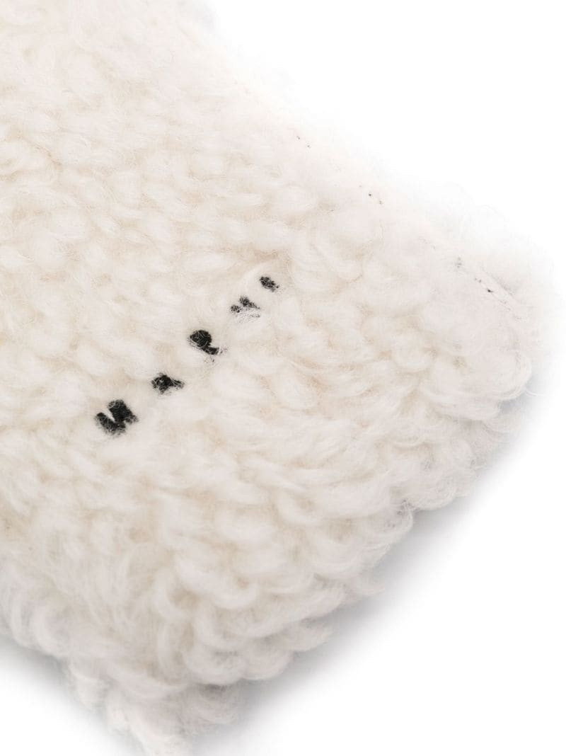 Marni shearling logo-print phone case outlook