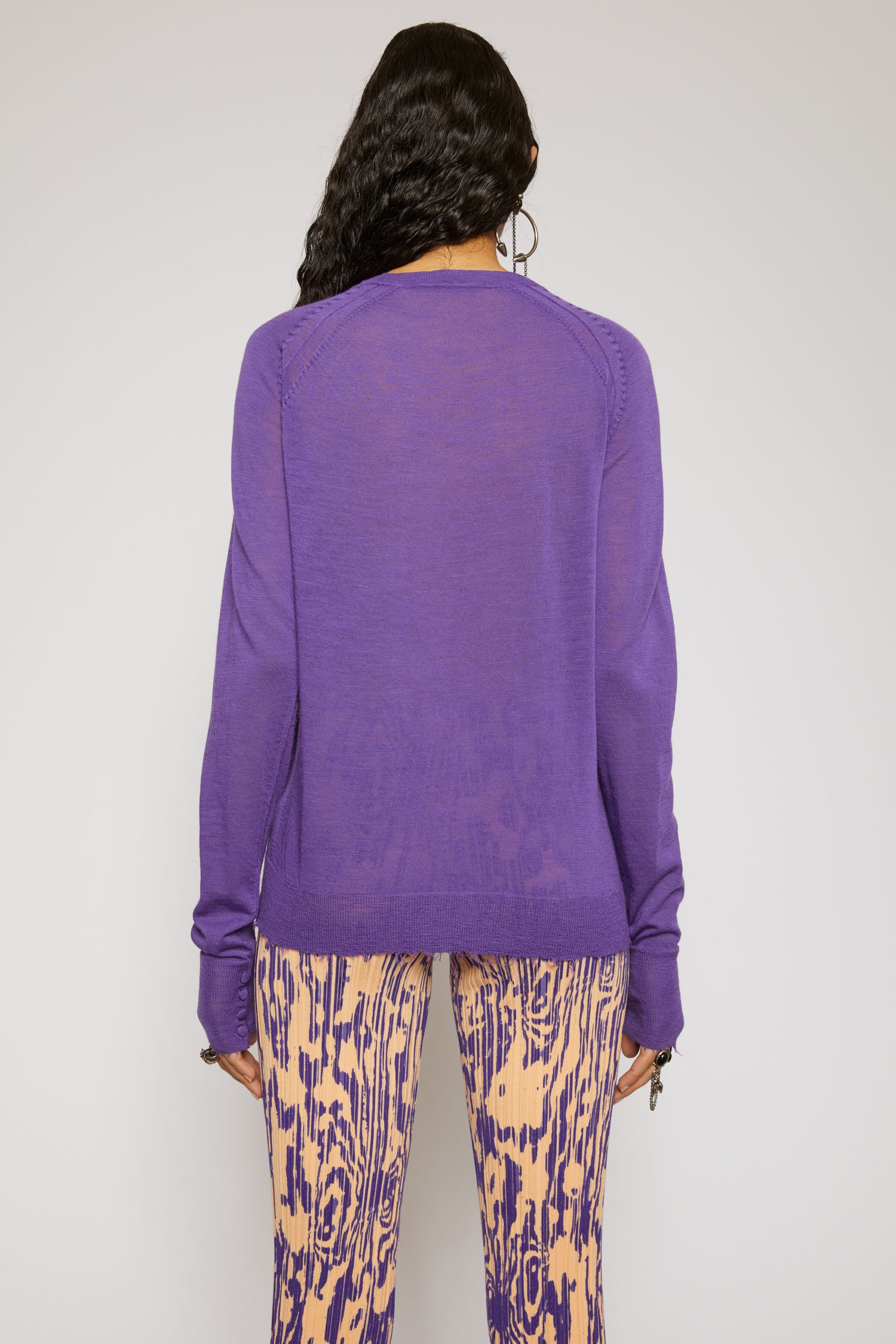 Melange sweater electric purple - 3